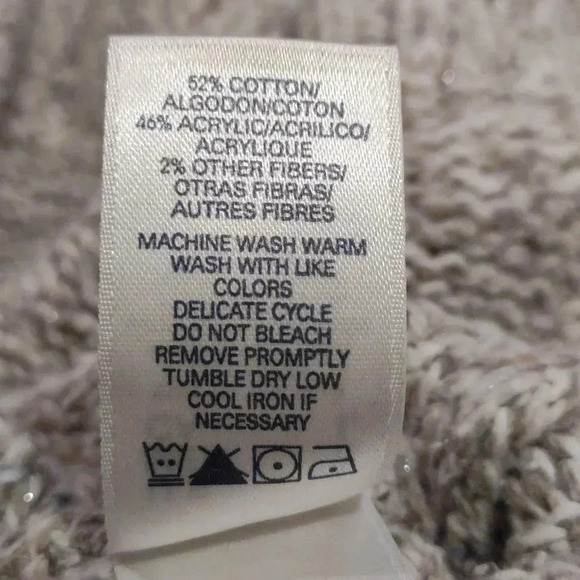 Liz Claiborne Crazy Horse‎  shimmer taupe cowl neck sweater women's large - Picture 5 of 5